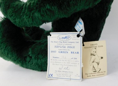 A Dean's Rag Book Teddy Bear, green, 32cm high. - 3