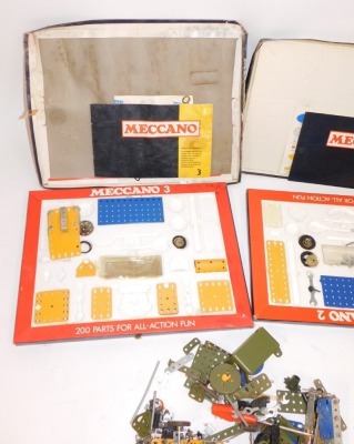 Various cased Meccano sets, comprising The Meccano Army Multikit, Meccano Set One, Two and Three, boxed. (4) - 2