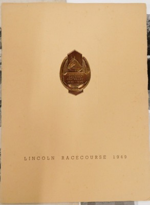 Lincoln racecourse interest. Various ephemera and prints in relation to the racecourse, cards for 1844 and 1848, facsimile and other prints, cards, pictures etc. (a quantity) - 2