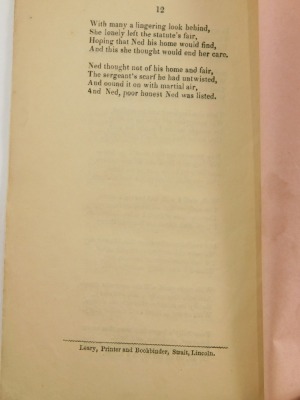 (Brown) John. Neddy and Sally, or the Statues Day, A Lincolnshire Tale, Leary printing, 20 The Strait, Lincoln, paperback. - 4