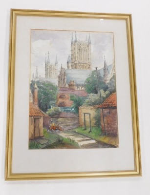 Phyllis France (20thC). Lincoln Cathedral, 1967, pastel, signed and titled, 39cm x 28cm. - 2