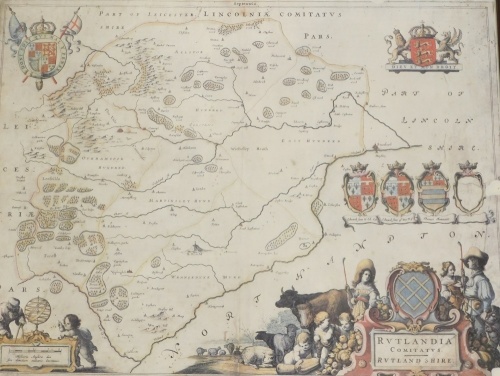 A facsimile map, showing parts of Lincolnshire and Rutland, 40cm x 51cm.