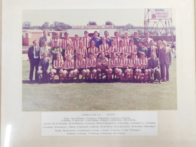 Three photographic prints of the Lincoln city squads, 1975/76, 28cm x 41cm, 1977/78 and 1980/81, each glazed, mounted and framed. (3) - 3