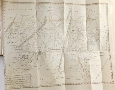 Fens.- Elstobb (W.) AN HISTORICAL ACCOUNT OF THE GREAT LEVEL OF THE FENS CALLED BEDFORD LEVEL..., contemporary half calf over patterned boards, 8vo, Lynn, 1793. - 3