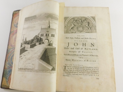 Peck (Francis) ACEDEMIA TERTIA ANGLICANA, OR THE ANTIQUARIAN ANNALS FO STAMFORD IN LINCOLN... 32 full-page engraved plates, lacks folding panorama, contemporary calf, spine gilt, morocco spine label, folio, J. Bettenham, 1727. - 3