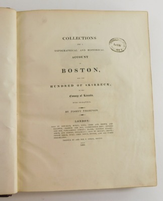 Thompson (Pishey) THE HISTORY AND ANTIQUITIES OF BOSTON...large paper copy, engraved plates, later crushed morocco over boards, 4to, 1820. - 2