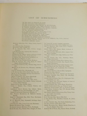 Greenstreet (James, ed.) THE LINCOLNSHIRE SURVEY, publisher's cloth, folio, 1884. - 3