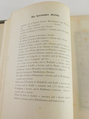 Greenstreet (James, ed.) THE LINCOLNSHIRE SURVEY, publisher's cloth, folio, 1884. - 6