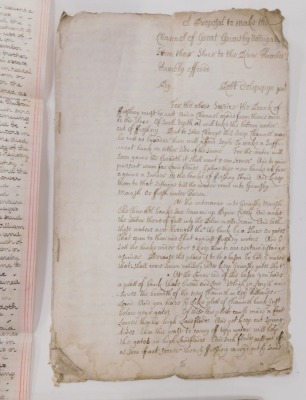 Manuscripts.- Lincolnshire.- a group of 8 manuscripts relating to Lincolnshire, including a poor law receipt book, a grammar school exercise book, some conveyances and a pedigree. (8) - 10