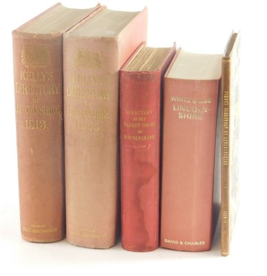 Directories.- KELLY'S DIRECTORY OF LINCOLNSHIRE, 1905 § .- KELLY'S DIRECTORY OF LINCOLNSHIRE, 1913 § Hagar & Co. COMMERCIAL DIRECTORY OF THE MARKET TOWNS OF LINCOLNSHIRE, 1849, publisher's cloth § Pigot & Co. COMMERCIAL DIRECTORY OF LINCOLNSHIRE, later c