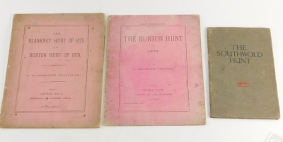Lincolnshire.- Fox Hunting.- Bentinck (Charles, Lord) LORD HENRY BENTINCK'S FOXHOUNDS, n.d. [c.1840]; and 3 other booklets relating to the Southwold, Burton and Blankney. (4) - 4