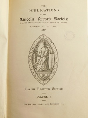 Lincolnshire Records Society.- 10 odd vols plus 2 Lincolnshire place name vols (12) - 2