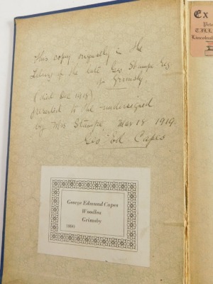 North Lincolnshire.- Oliver (George) THE MONUMENTAL ANTIQUITIES OF GREAT GRIMSBY... Hull, 1825 § Shaw (George, Rev.) OLD GRIMSBY, Grimsby, 1897, publisher's cloth; and a small quantity of others relating to North Lincolnshire. (a quantity) - 2