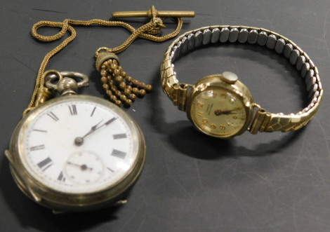 A wristwatch and a pocket watch