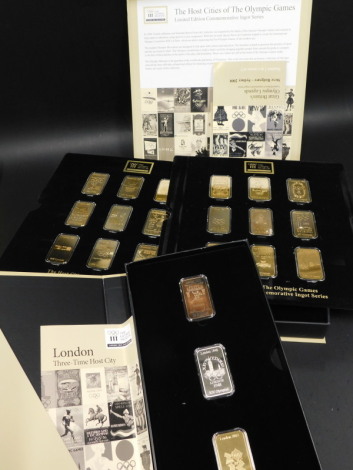 A part set of limited edition commemorative ingots