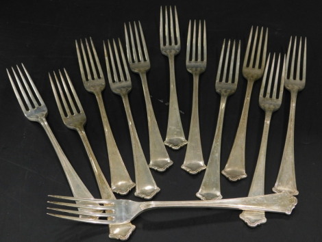 A set of twelve Elizabeth II silver forks