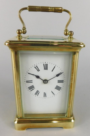 A French brass carriage timepiece