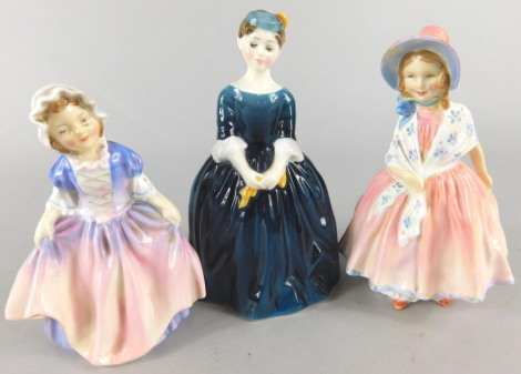 Three Royal Doulton porcelain ladies