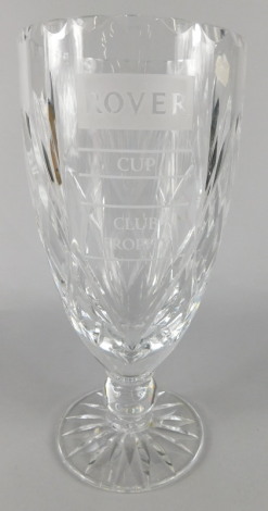 A cut glass trophy