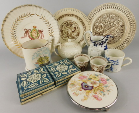 A collection of 19thC pottery etc.