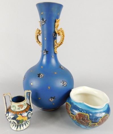 Three items of pottery and porcelain