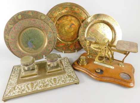 A collection of metalware etc.