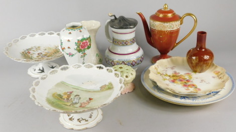 A collection of pottery and porcelain