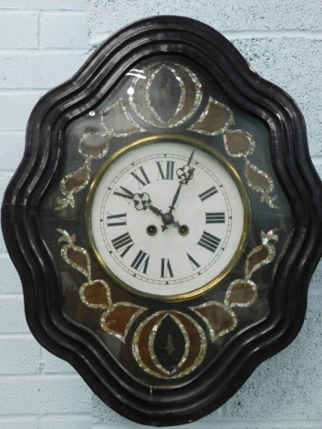 A French ebonised wall clock