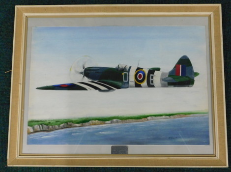 J. Crain. A Spitfire in flight