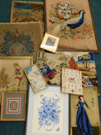 Various needlework and tapestry pictures