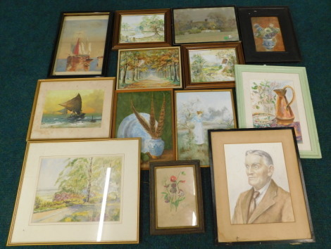 19thC and later watercolour pictures etc.