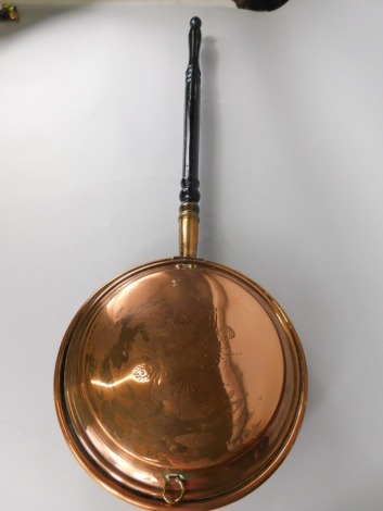 A 19thC copper warming pan