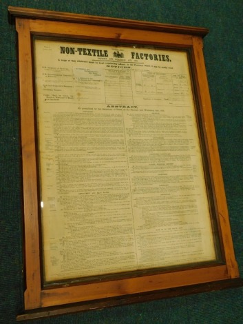 An early 20thC poster for the Non-Textile and Factories Act from 1901