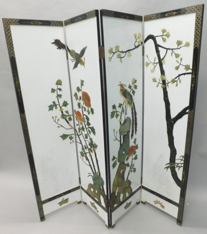 An oriental lacquer type screen