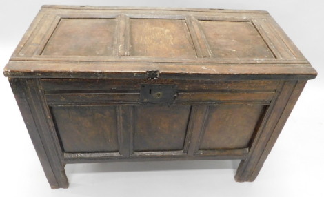 A late 17thC oak coffer