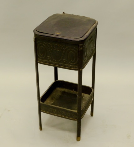 An unusual leatherette covered work table