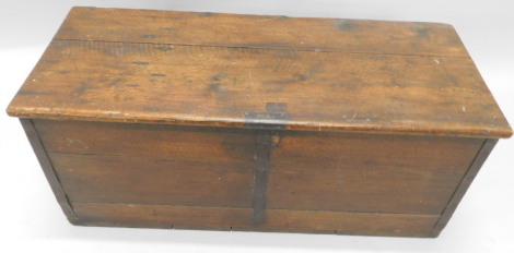 A stained pine chest