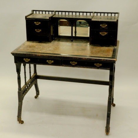 A Victorian ebonised Aesthetic movement desk