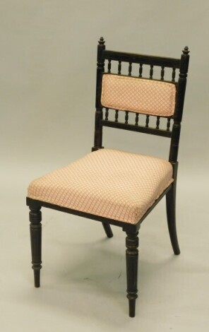 A Victorian ebonised aesthetic style side chair