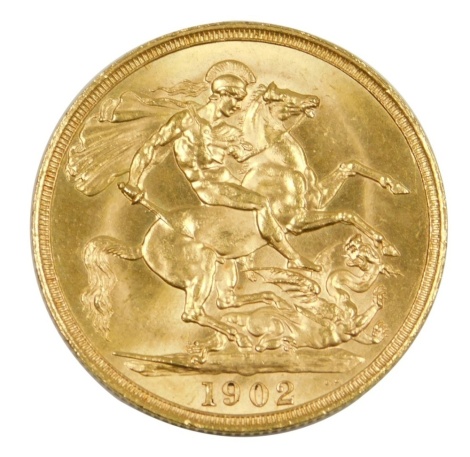 An Edward VII gold double sovereign, dated 1902, 16g.