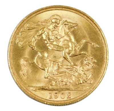 An Edward VII gold double sovereign, dated 1902, 16g.