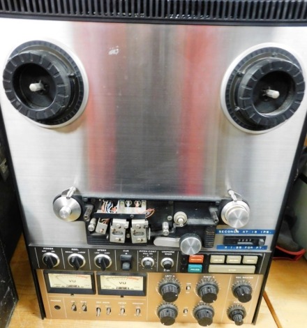 A TEAC reel to reel stereo tape deck, model A-7300. Buyer Note: WARNING! This lot contains untested or unsafe electrical items. It is supplied for scrap or reconditioning only. TRADE ONLY