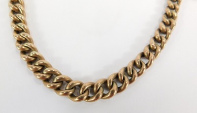 A Feta Fords & Co curb link Albert chain, yellow metal, stamped 9ct, 23cm long, 16g. - 2