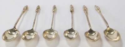 A set of six silver plated apostle spoons, with varying marks. - 2