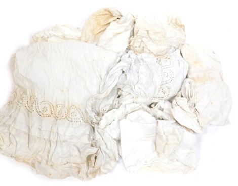 A quantity of vintage linen and lace, christening gowns, etc.