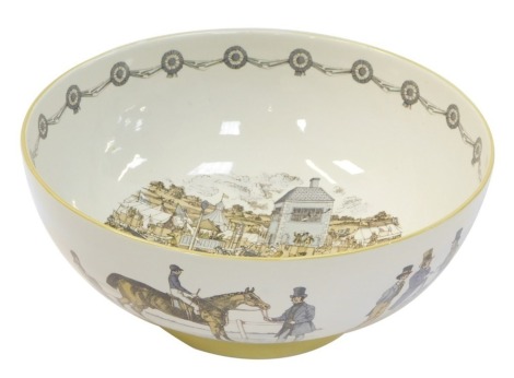 A Staffordshire Shond Kydd pottery Newmarket bowl, by Eric Thomas, limited edition 412/698, boxed, 29cm diameter.