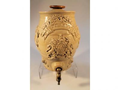 A 19thC earthenware brandy cask