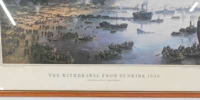 After Charles Cundall RA. The Withdrawal From Dunkirk 1940, print, 35cm x 54cm, mounted and framed. - 2