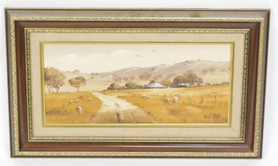 William O' Shea (20thC School). Homestead Baker's Swamp, dated 1984, oil on board, 17cm x 37cm, framed. - 3