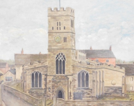 21stC School. St George's Church, Stamford, oil on canvas, cut and lined to frame, 55cm x 64cm.